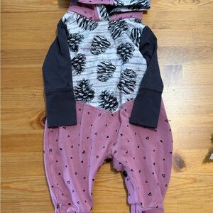 Pink and Gray Kids One Piece 0-6 mois